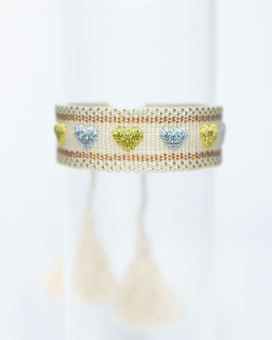 Mixed Metal Hearts Bracelet