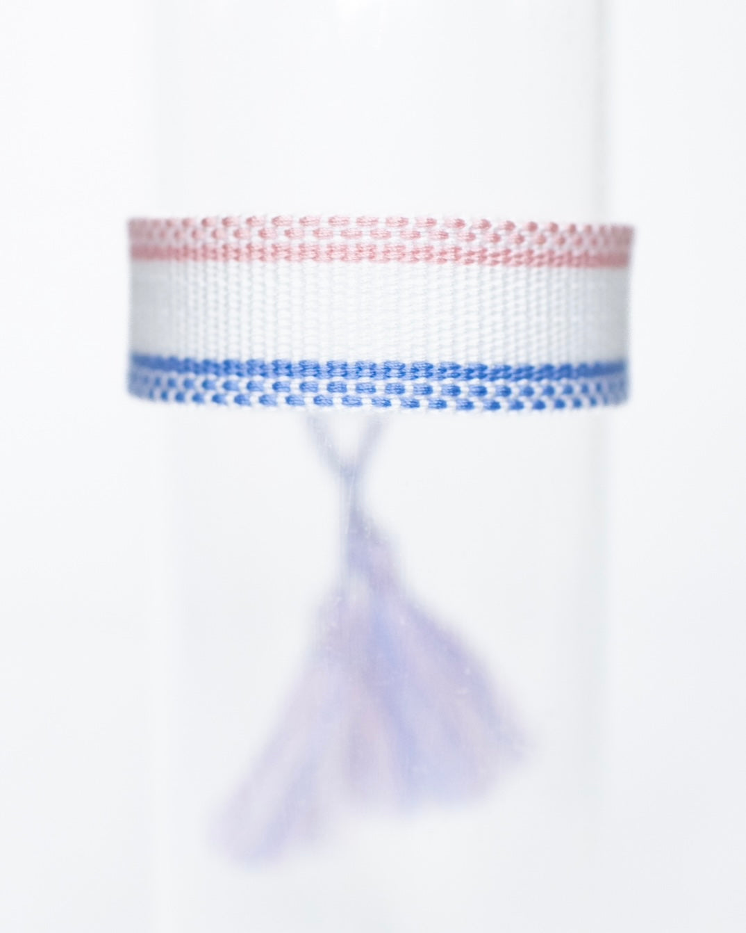 White with Blush & Indigo Tassel Bracelet