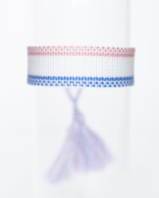 White with Blush & Indigo Tassel Bracelet
