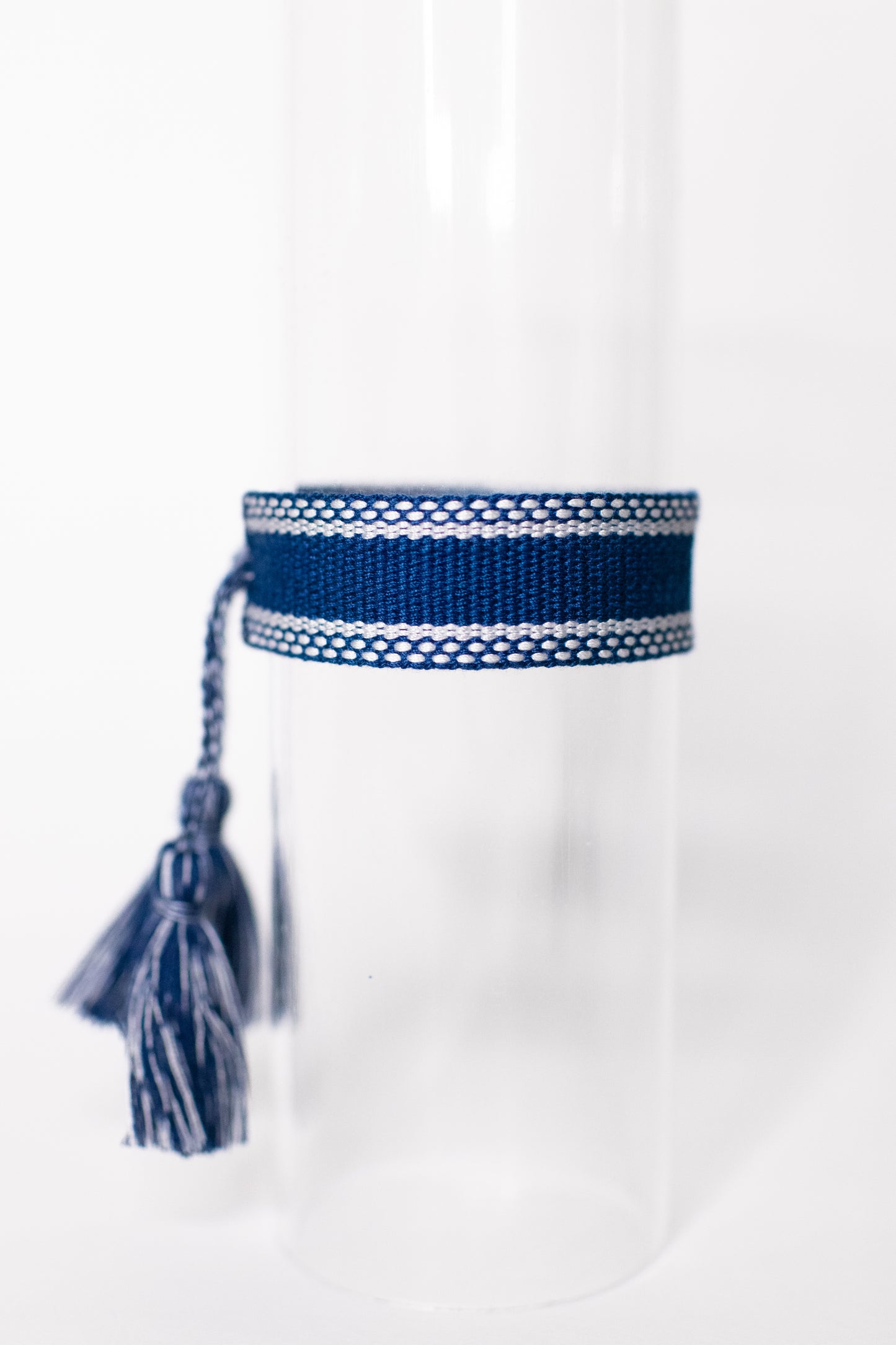 Navy & White Tassel Bracelet
