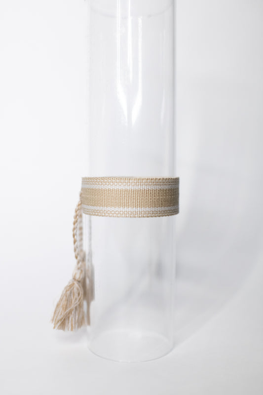 Beige & White Tassel Bracelet