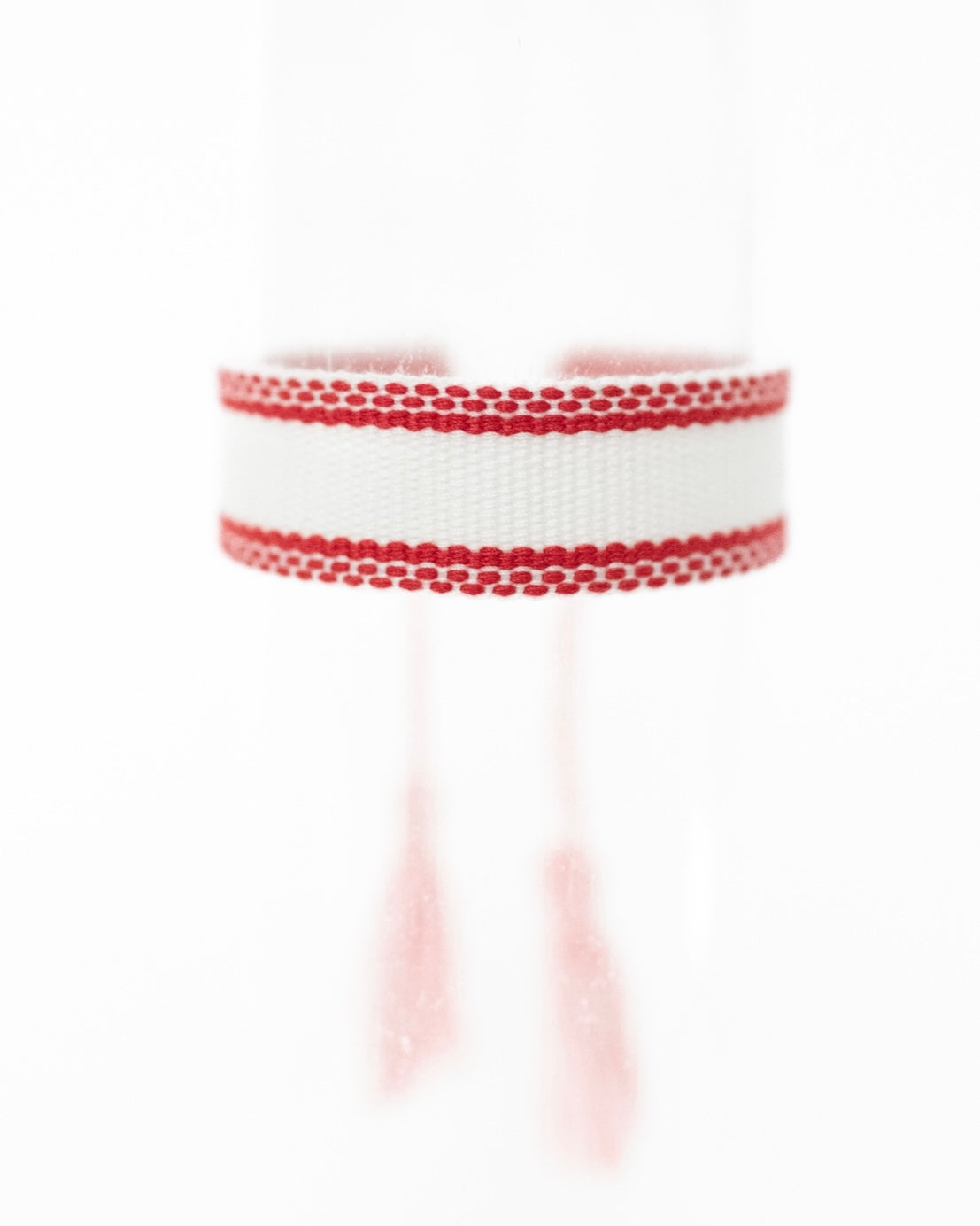 White & Red Tassel Bracelet