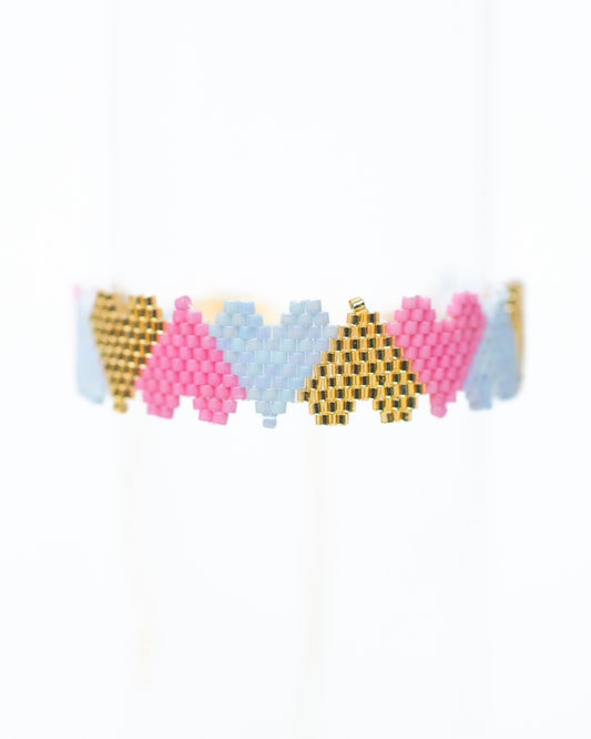 Pink, Blue, and Gold Claire Bracelet