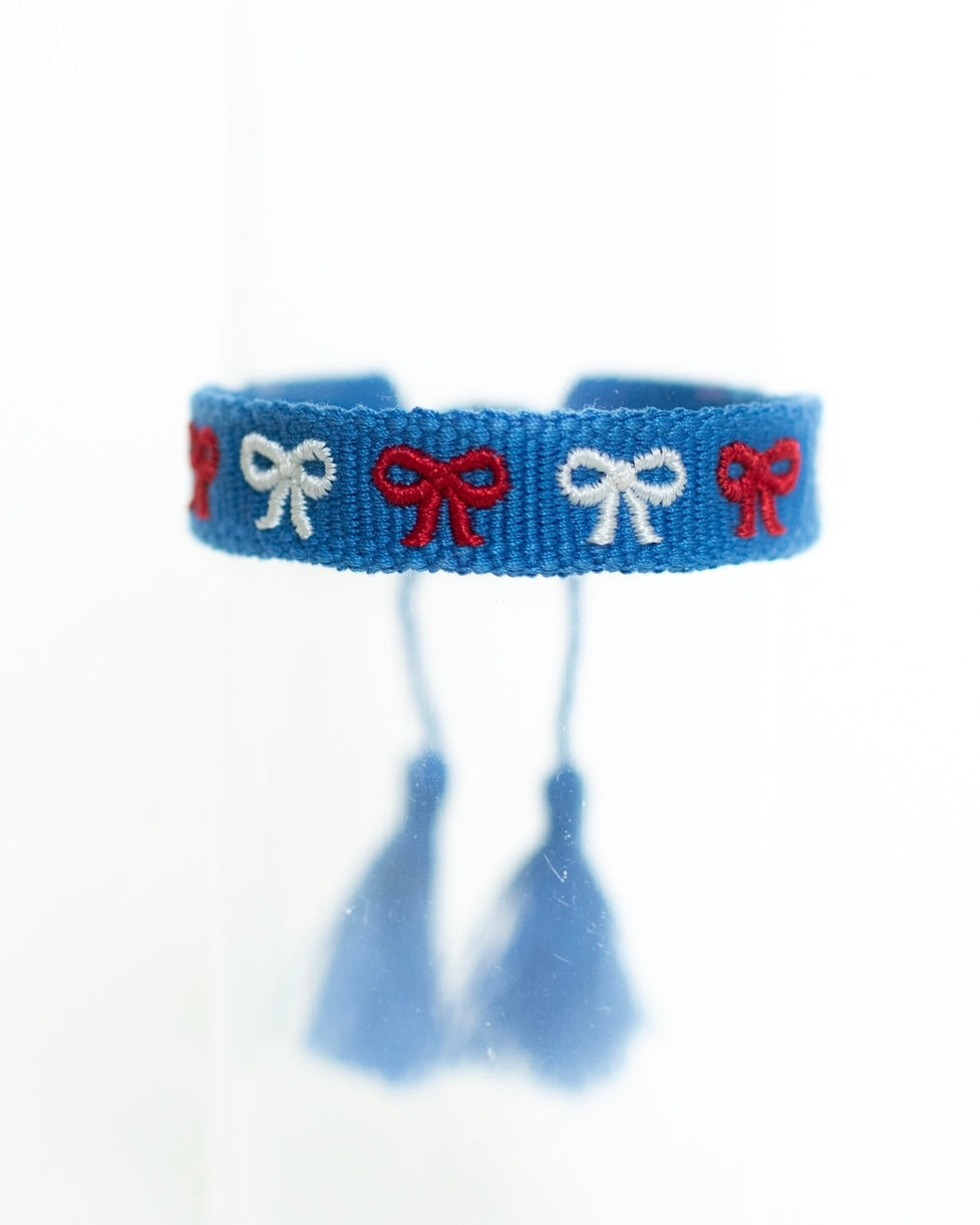 Red White and Blue Bow Bracelet