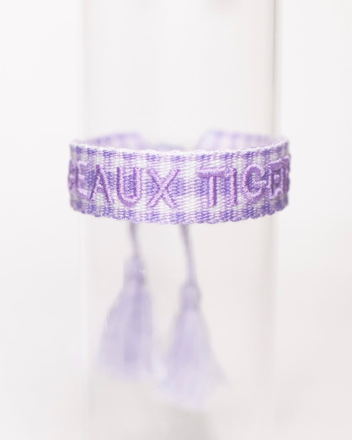 Purple Gingham Geaux Tigers Bracelet