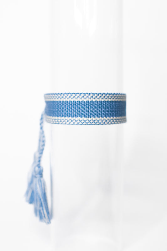 Light Blue & White Tassel Bracelet