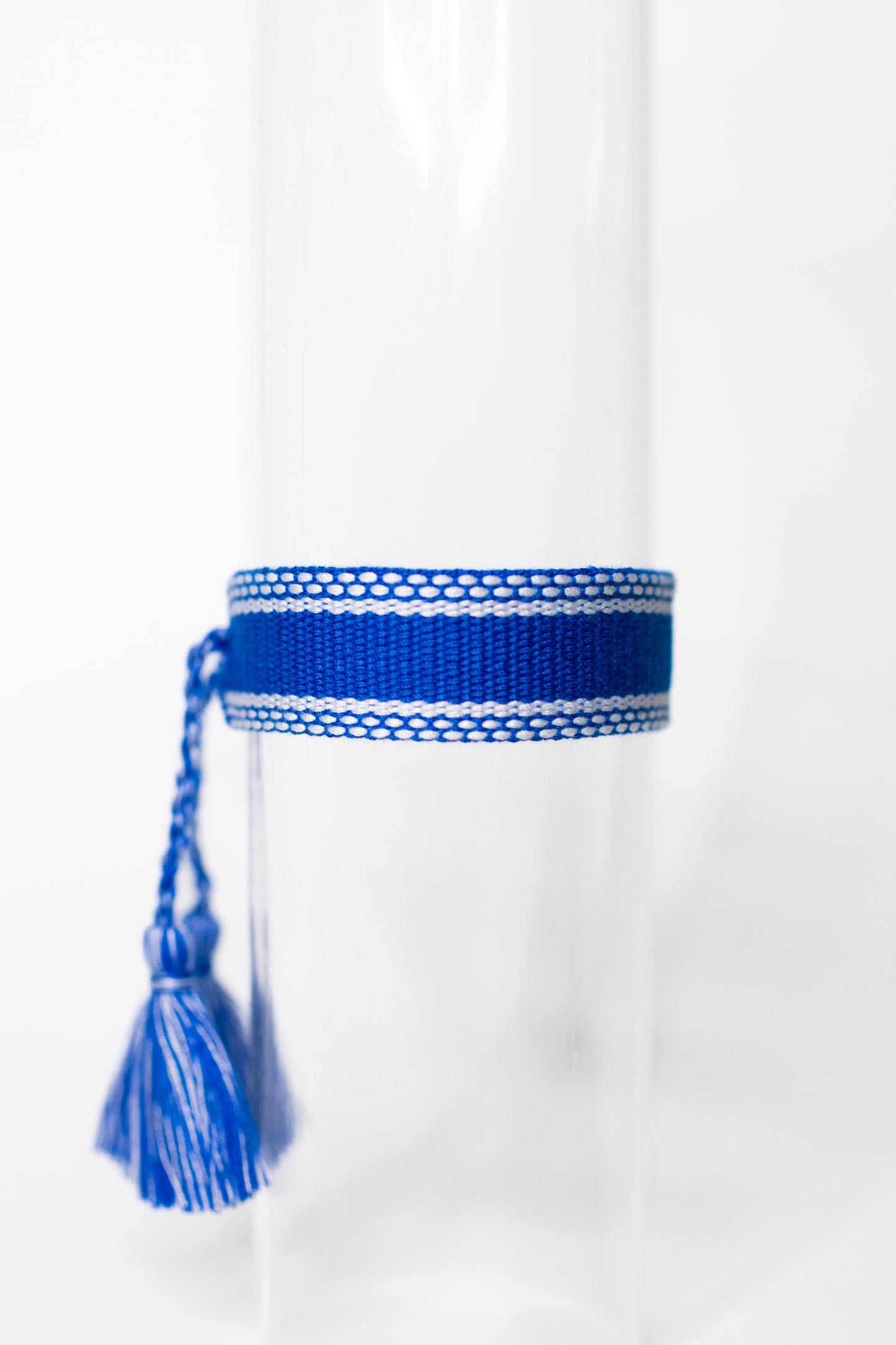 Royal Blue & White Tassel Bracelet