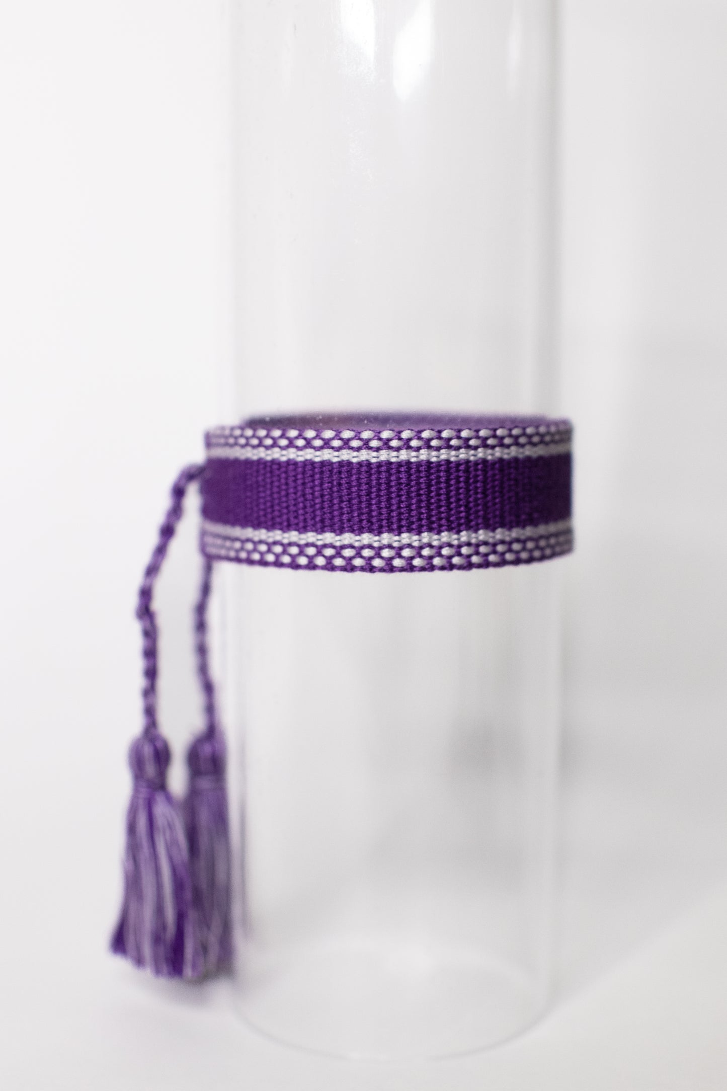 Purple & White Tassel Bracelet