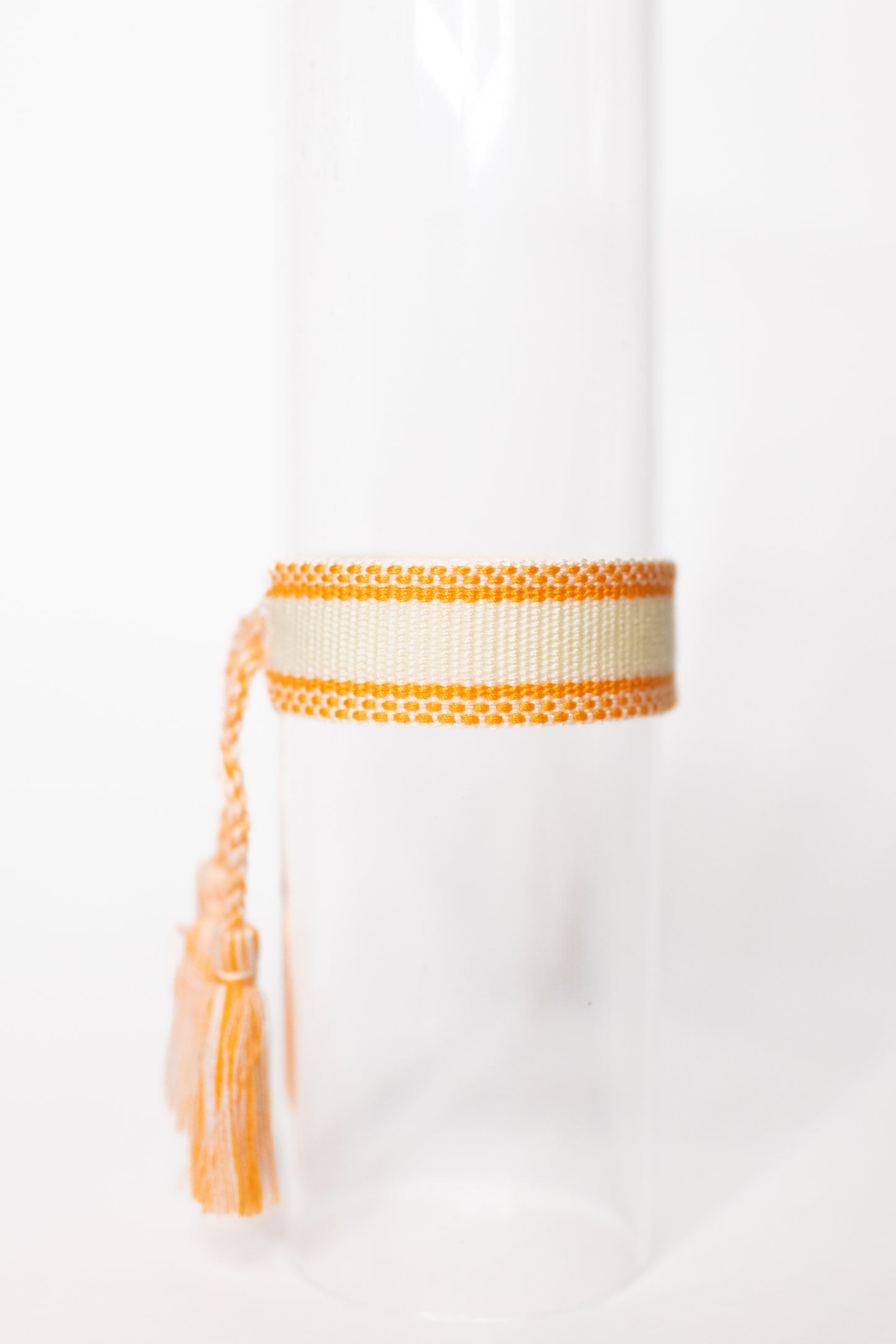 Ivory & Orange Tassel Bracelet