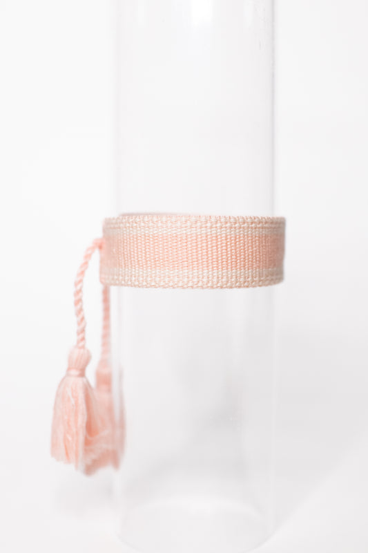 Blush & White Tassel Bracelet