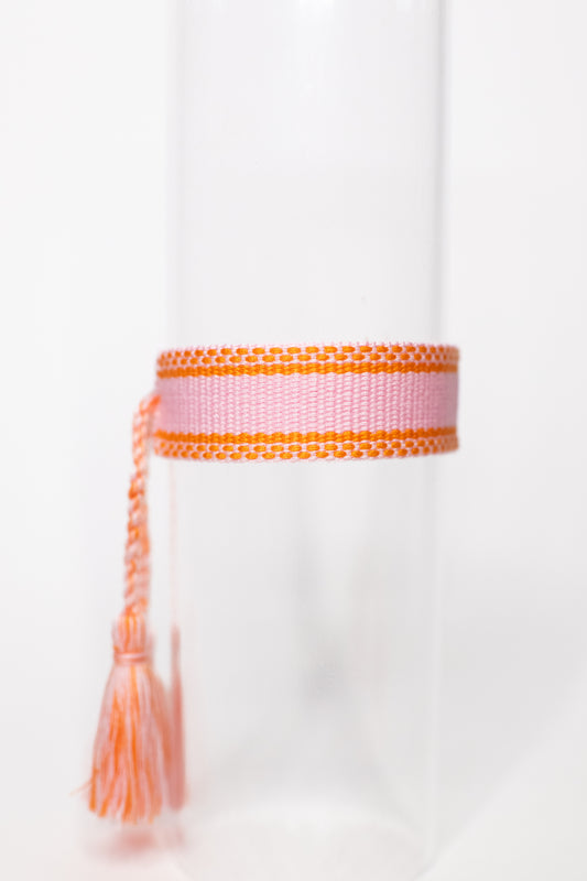 Light Pink & Orange Tassel Bracelet