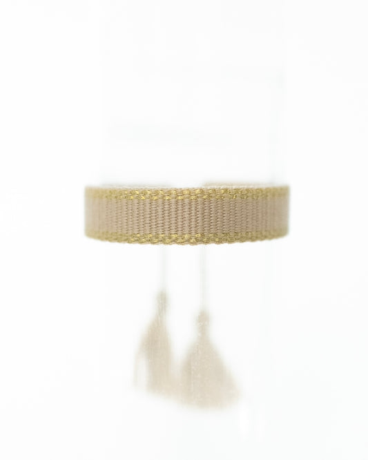 Beige & Gold Mini Tassel Bracelet