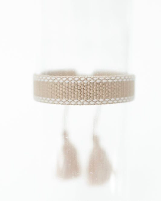 Beige & White Mini Tassel Bracelet