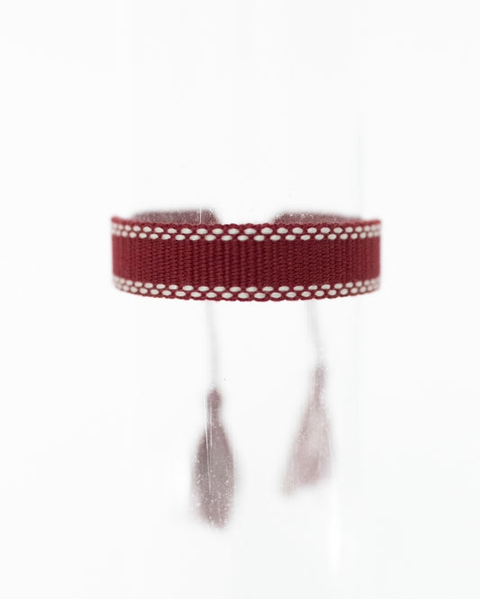 Maroon & White Mini Tassel Bracelet