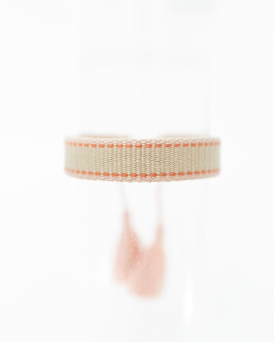 Tan with Peach & Orange Mini Tassel Bracelet