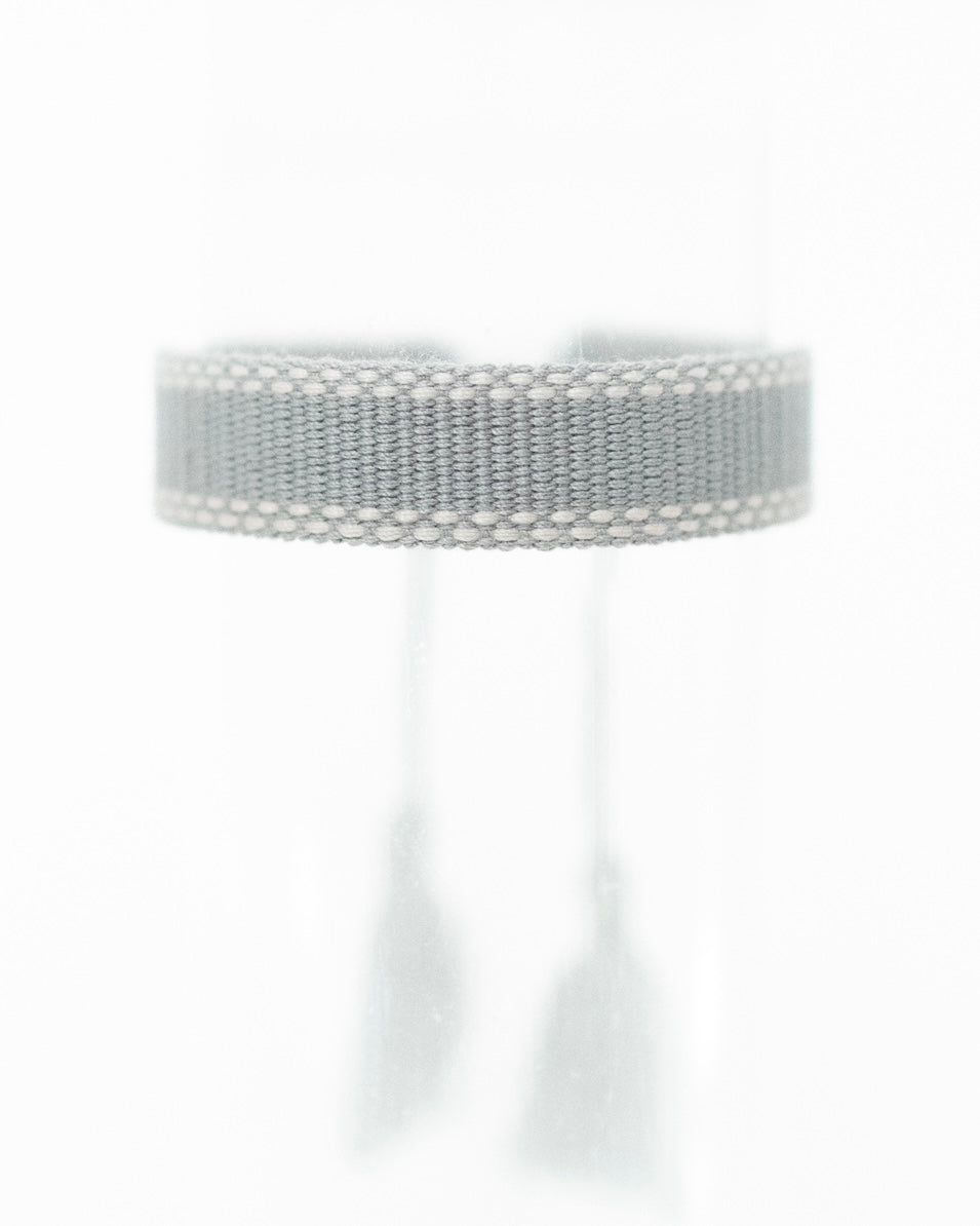 Grey & White Mini Tassel Bracelet