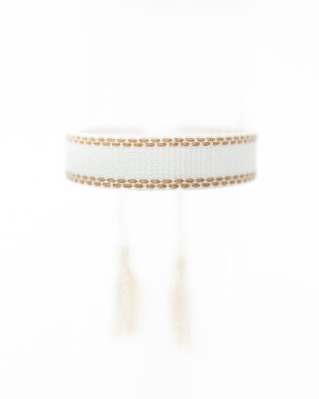 White & Tan Mini Tassel Bracelet