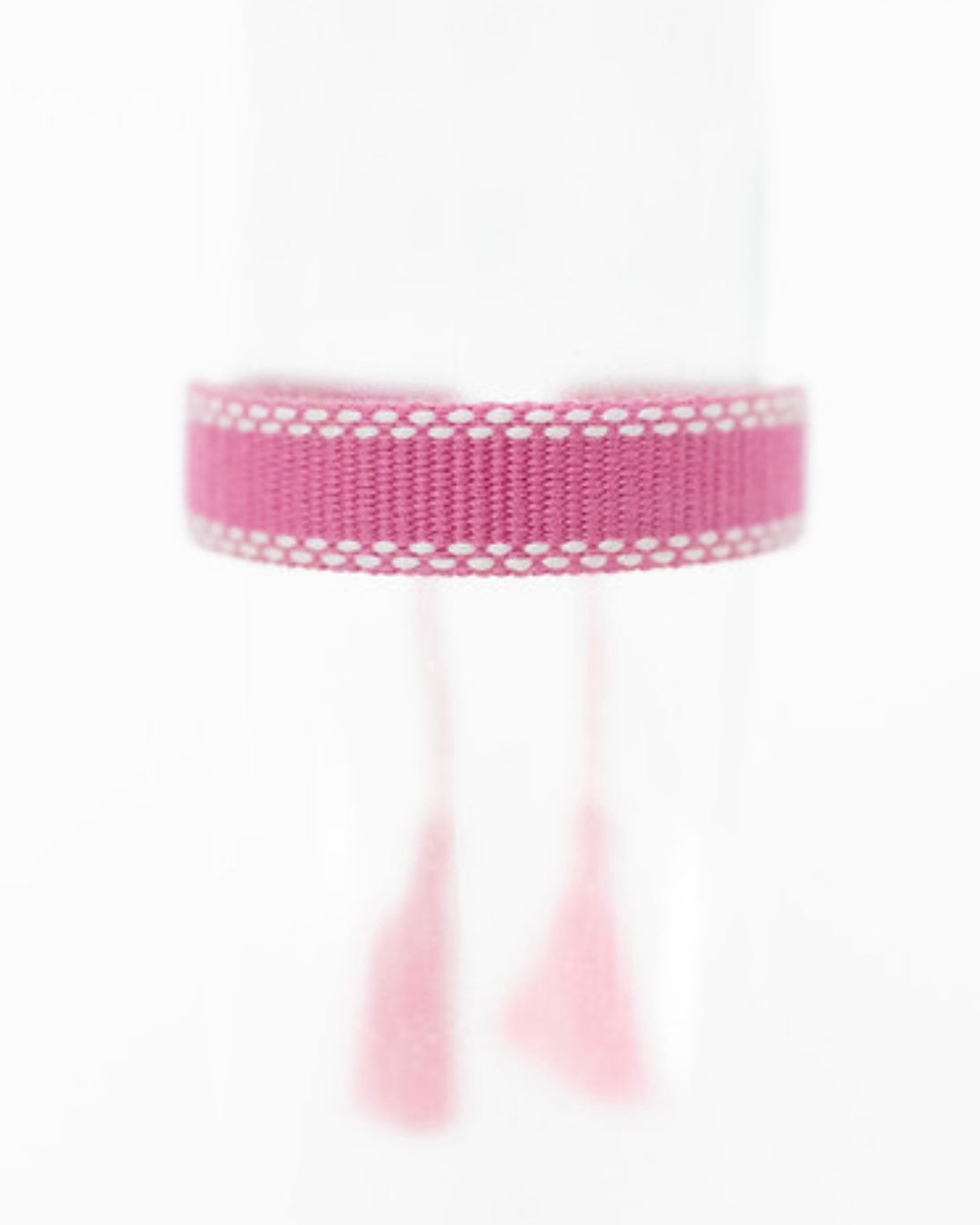Pink and White Mini Tassel Bracelet